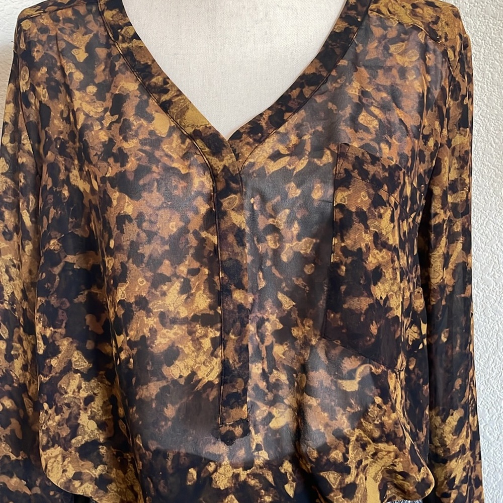 Merona Leopard blend print blouse - Picture 7 of 9